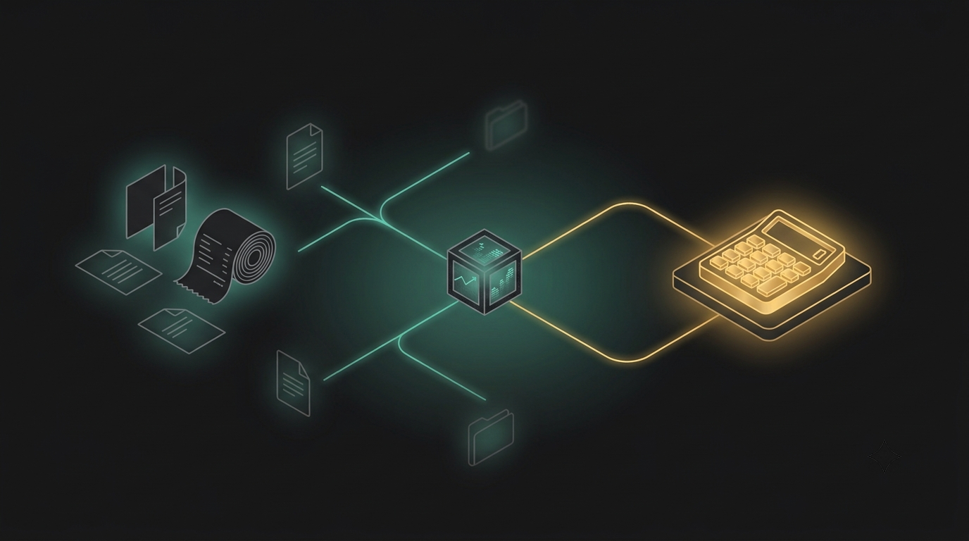 Hero display of AI Agent กรอกเอกสารค่าใช้จ่ายอัตโนมัติ — ธุรกิจซื้อขาย/นำเข้าสินค้า